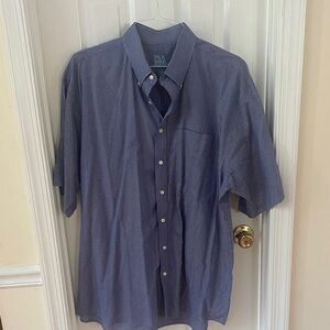Jos. A. Bank Navy Checkered Casual Shirt